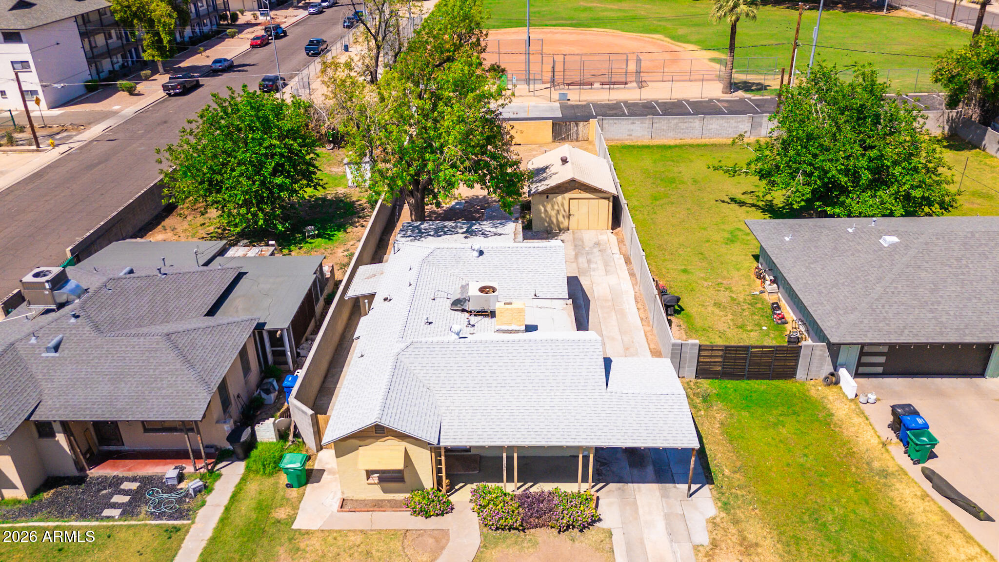 508 North Robson Mesa, AZ 85201 - Photo 17 of 19 an aerial view of a house with swimming pool and large trees