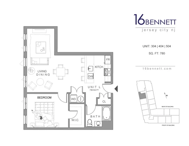 $2,300 | 16 Bennett Street, Unit 504, Jersey City, NJ 07304