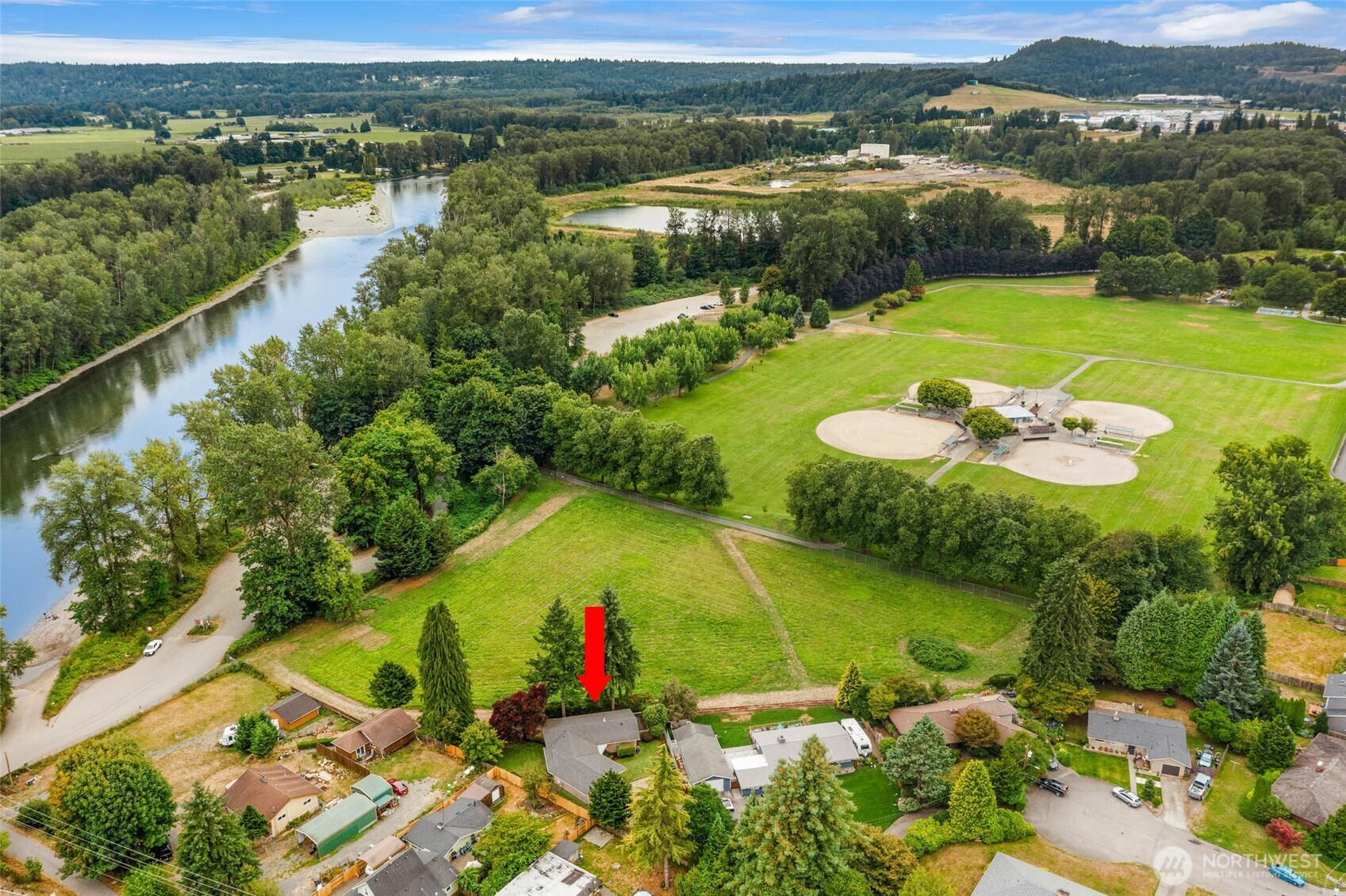 618 Riverview Drive Monroe, WA 98272 - Photo 37 of 39 an aerial view of residential houses with outdoor space