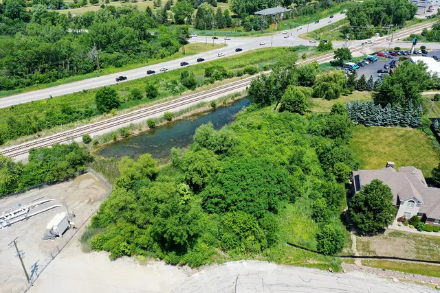 an aerial view of a city