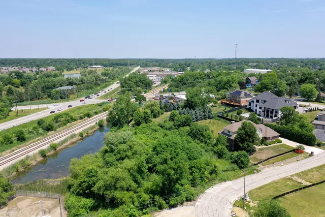 an aerial view of multiple house
