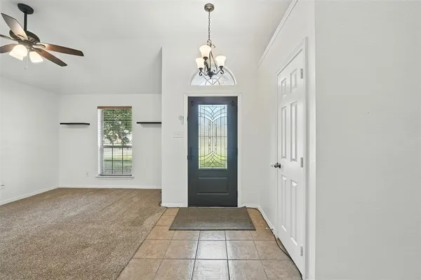 a view of an entryway with a window