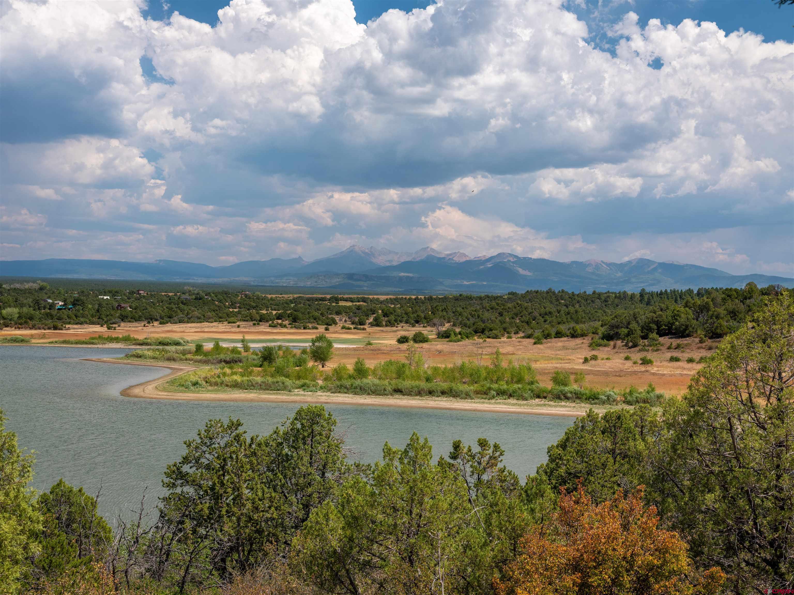 a view of an lake and mountain
