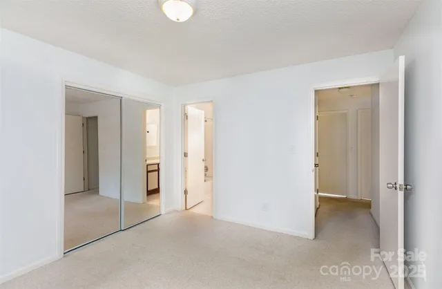 an empty room with closet