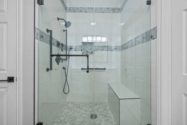a bathroom with a shower