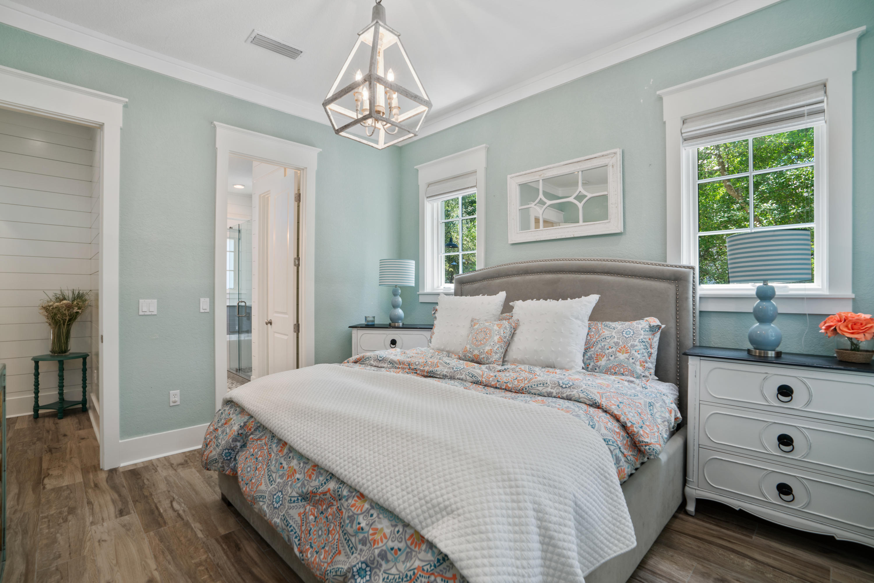 98 Pine Crest Circle Inlet Beach, FL 32461 - Photo 14 of 66 a bedroom with bed and wooden floor