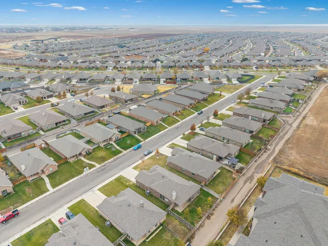 an aerial view of a city