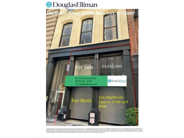 $3,450,000 | 106 Duane Street, Unit COM | TriBeCa