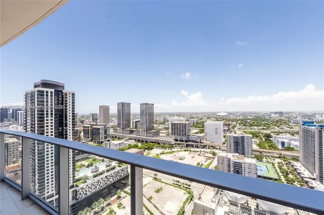 a view of a city view from a balcony