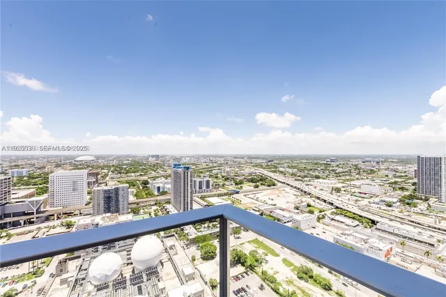 a view of a city from a balcony