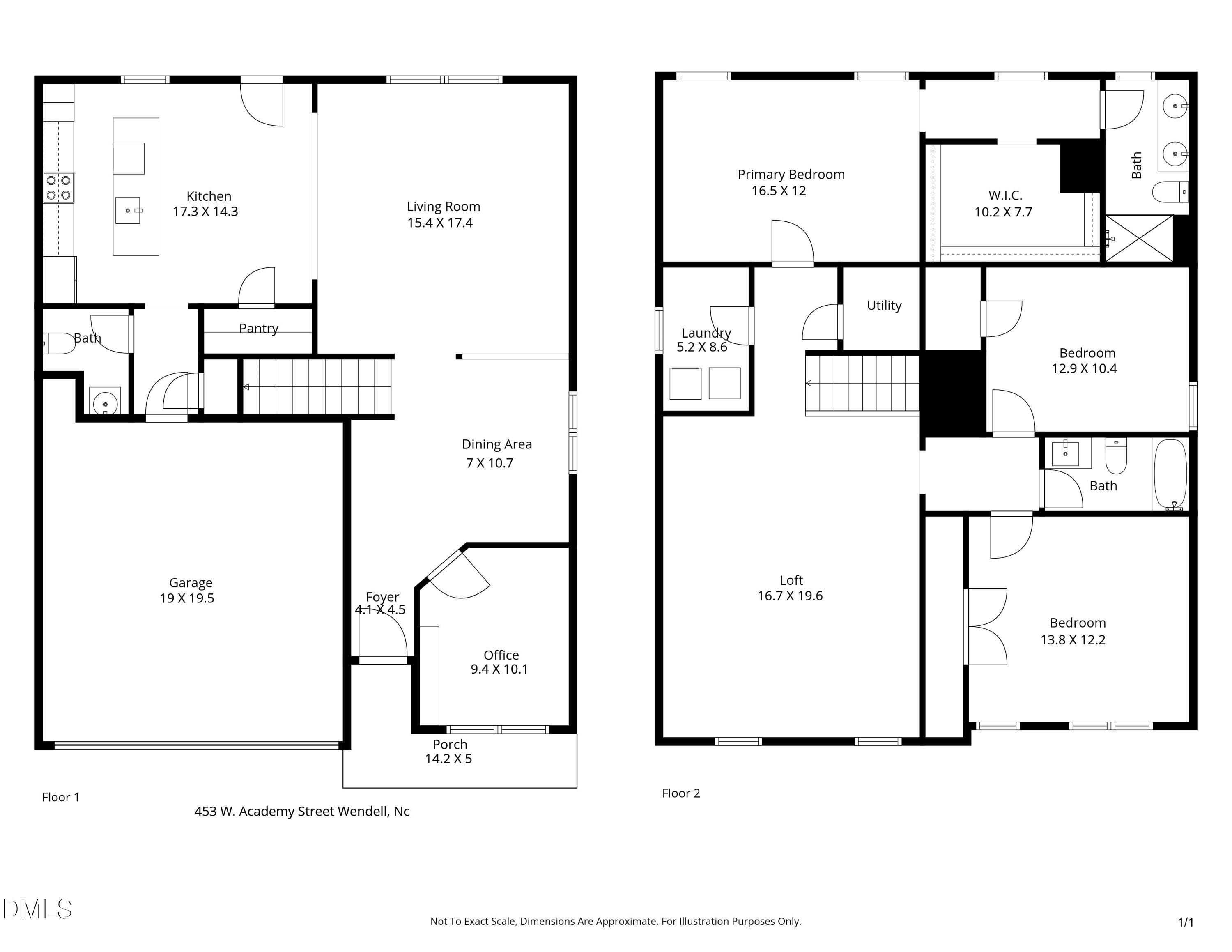 453 West Academy Street Wendell, NC 27591 - Photo 33 of 33 Floor Plan - 453 W. Academy