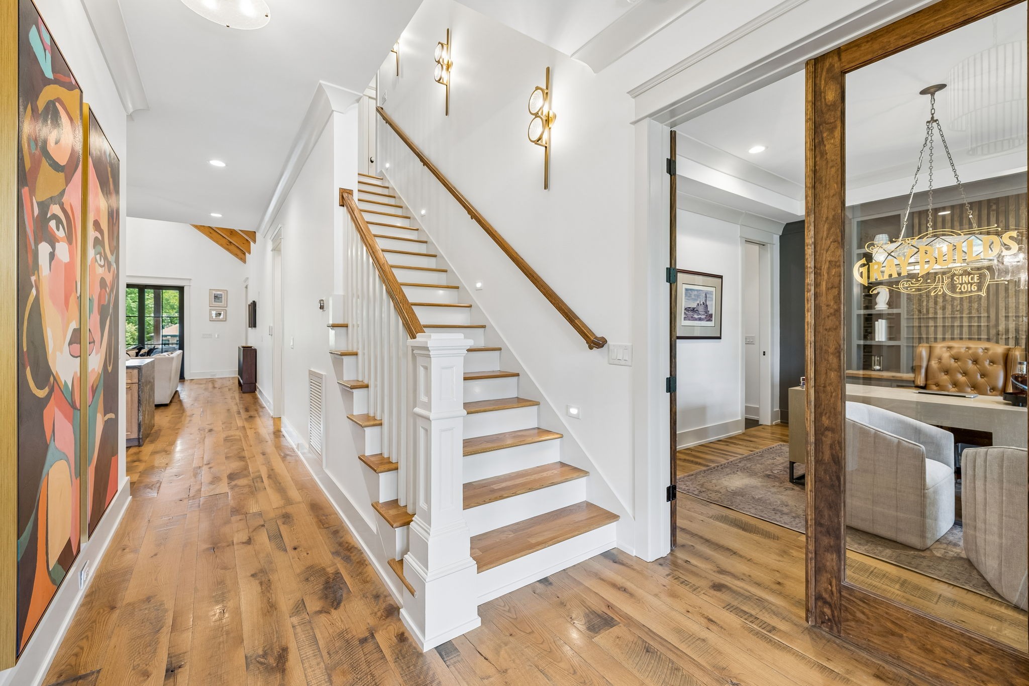 905 West 7th Street Columbia, TN 38401 - Photo 61 of 94 a view of a hallway with wooden floor and staircase