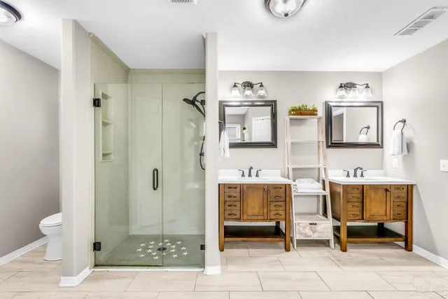 a living room with furniture