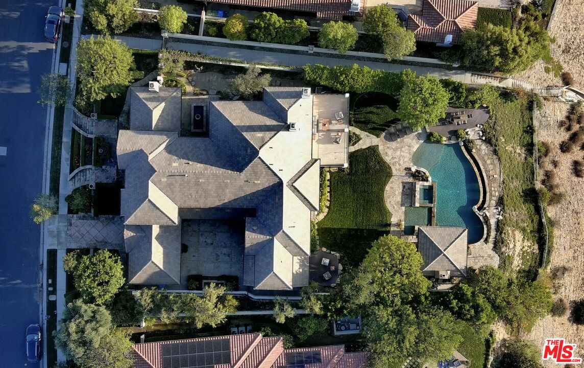 25430 Prado De Azul Calabasas, CA 91302 - Photo 50 of 51 an aerial view of a house with outdoor space and sitting area