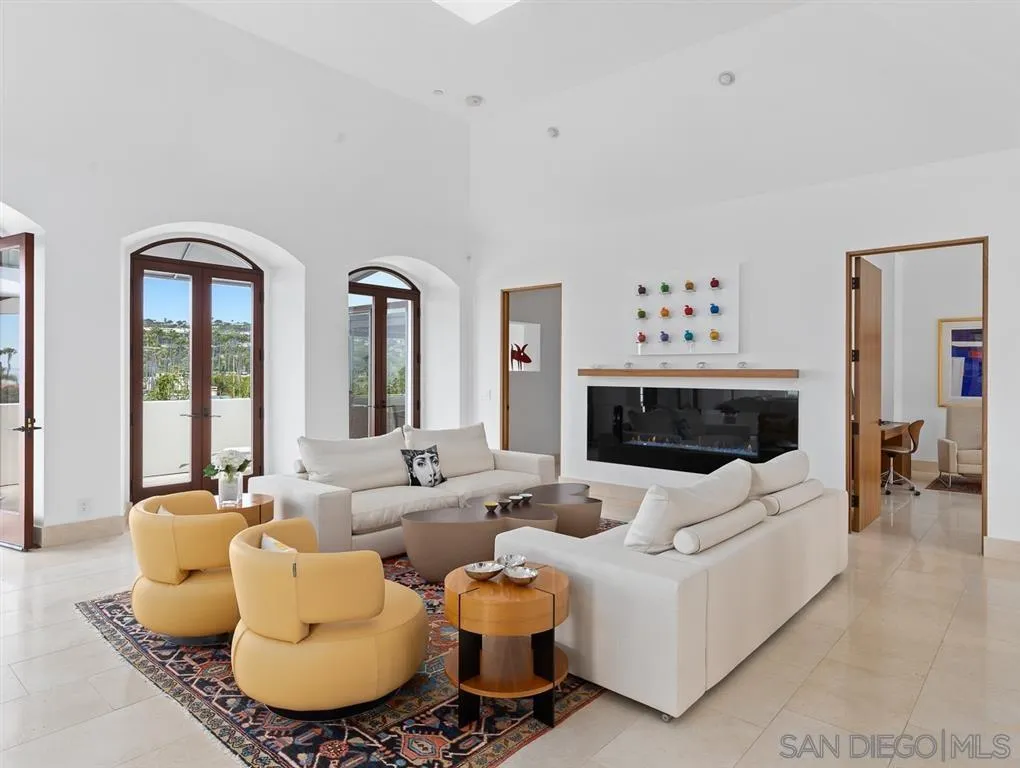 7970 Roseland Drive La Jolla, CA 92037 - Photo 8 of 23 a living room with furniture and a fireplace