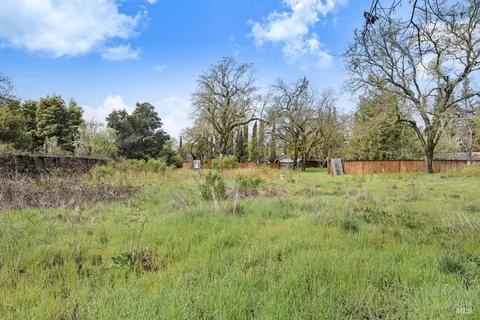 a view of outdoor space with trees all around