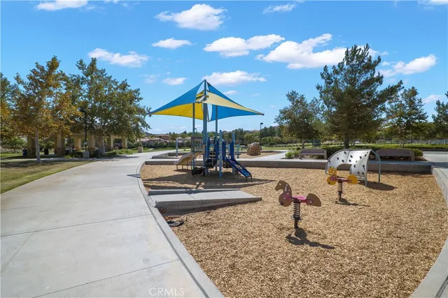 a park view with a bench
