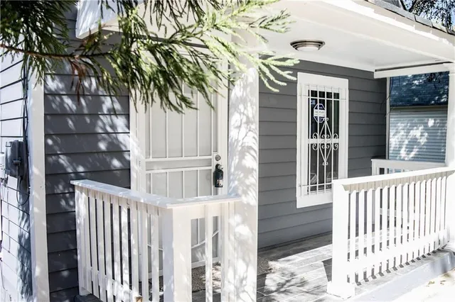 front view of a house with a porch