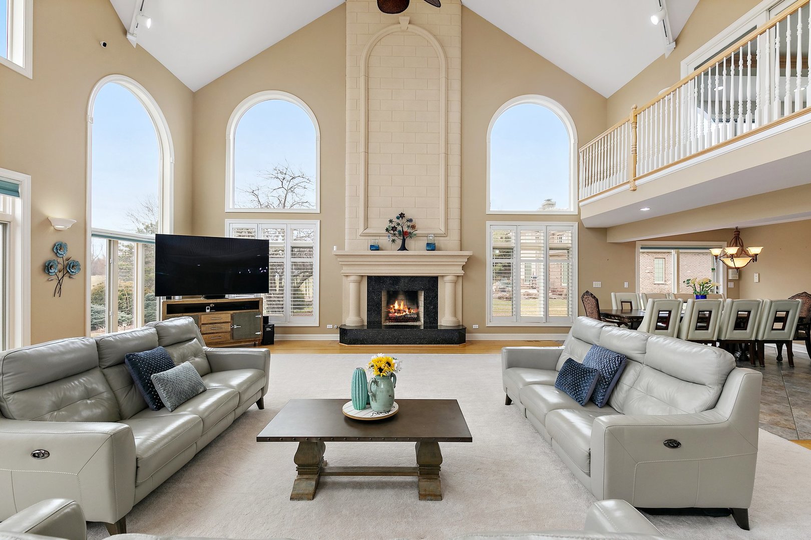 741 Braintree Lane Bartlett, IL 60103 - Photo 17 of 80 a living room with furniture fireplace and flat screen tv