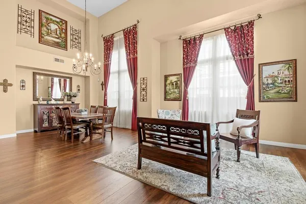 a view of a livingroom with furniture and window