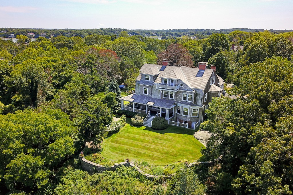 100 Nichols Road Cohasset, MA 02025 - Photo 2 of 30 an aerial view of residential houses with outdoor space and trees