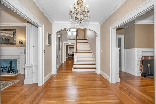a view of entryway with wooden floor