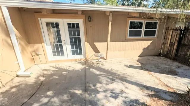 a view of a house with a patio