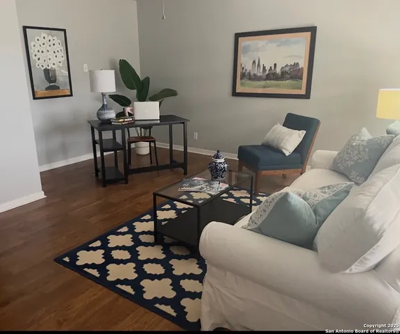 a living room with furniture