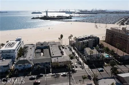 a view of a lake in middle of the town