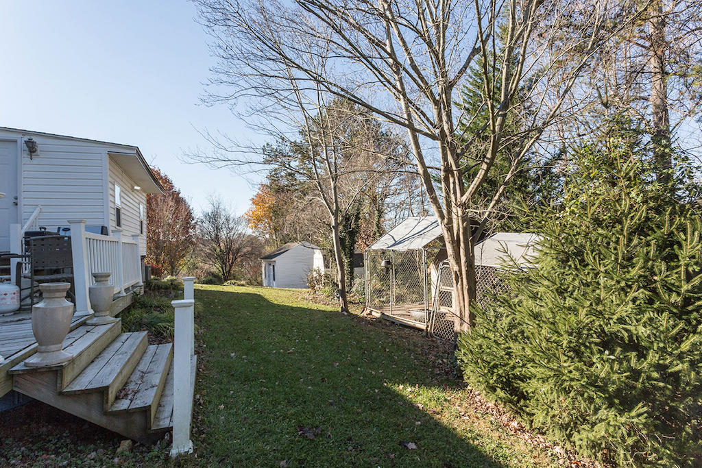 101 Crest Court Blue Ridge, VA 24064 - Photo 26 of 35 a view of backyard with table and chairs and potted plants