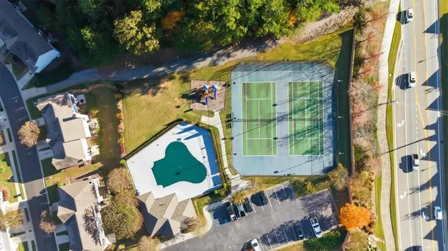a view of city and mountain