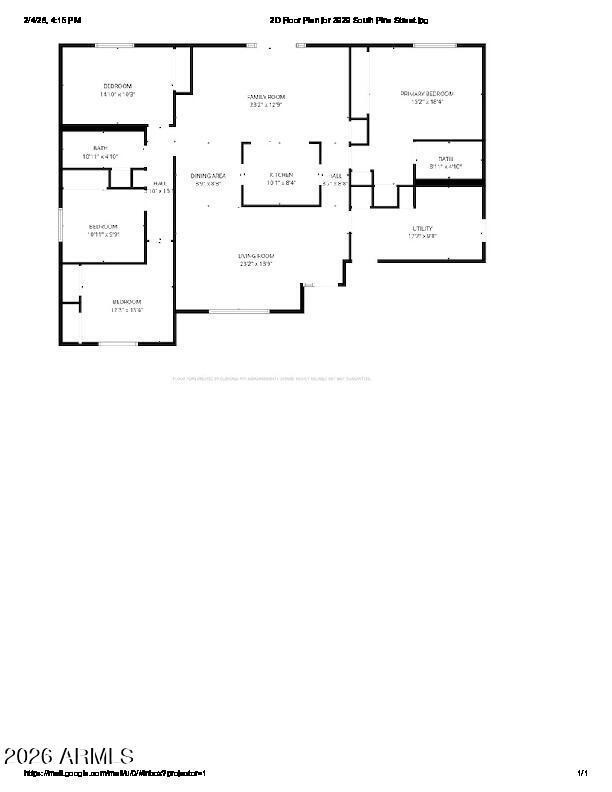 3929 South Pine Street Tempe, AZ 85282 - Photo 23 of 23 a picture of a floor plan