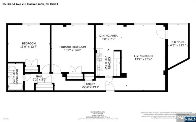 $359,999 | 25 Grand Avenue, Unit 7B, Hackensack, NJ 07601