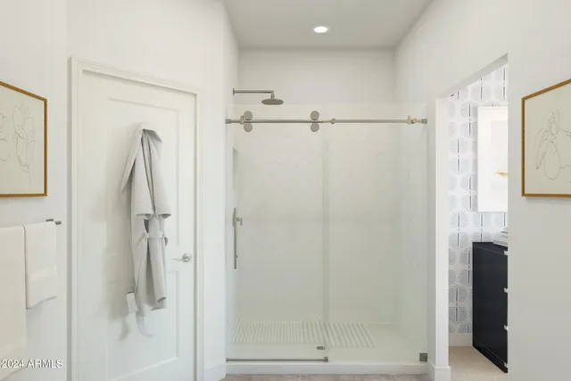 a bathroom with a shower