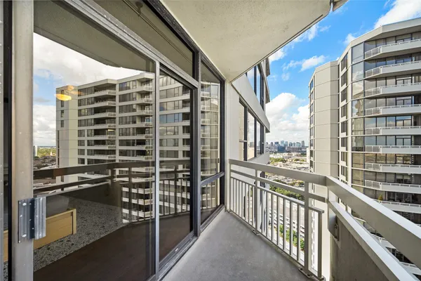 a view of balcony with city view