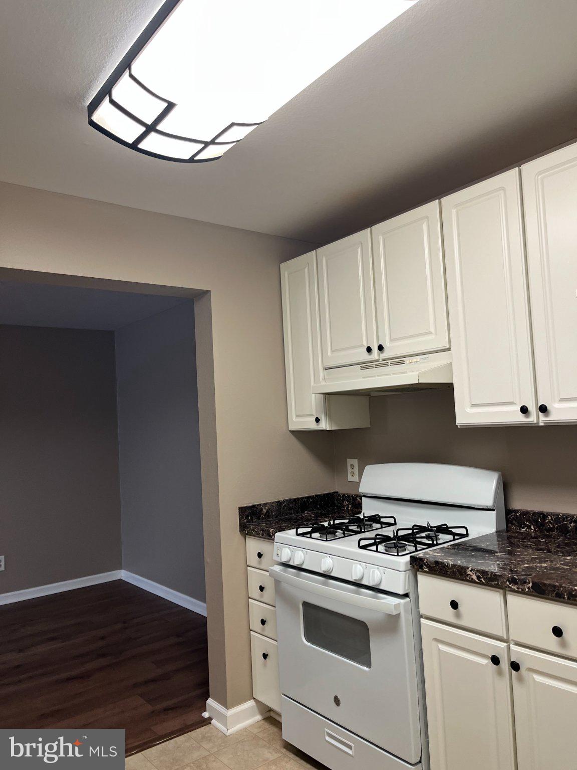 296 Canterbury Road, Unit 296J Bel Air, MD 21014 - Photo 3 of 13 a kitchen with granite countertop a stove and a white cabinets