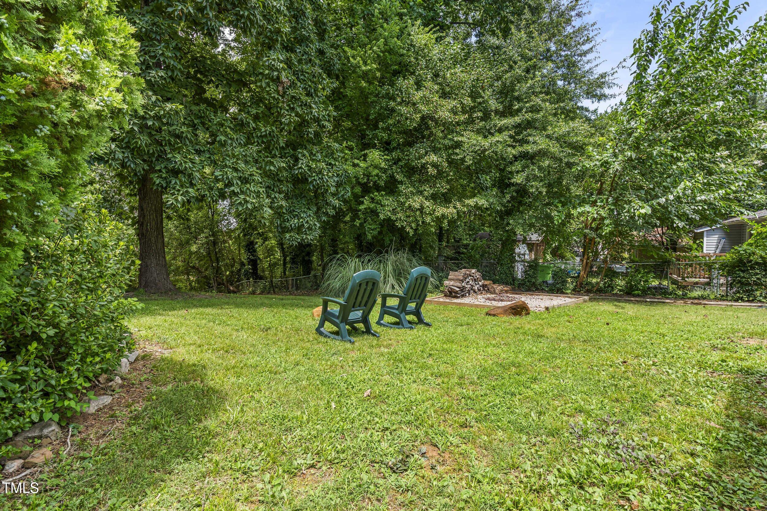 1129 Marlborough Road Raleigh, NC 27610 - Photo 15 of 21 green chairs and firepit