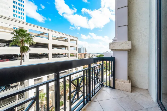 a view of city from balcony