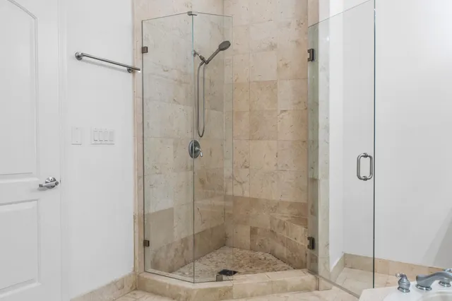 a bathroom with a shower