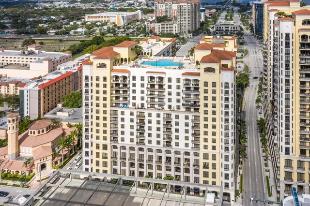 a view of a city with tall buildings