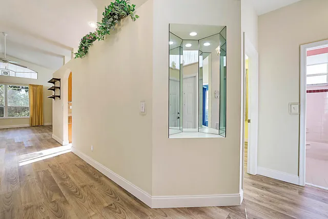 en view interior of the house and wooden floor