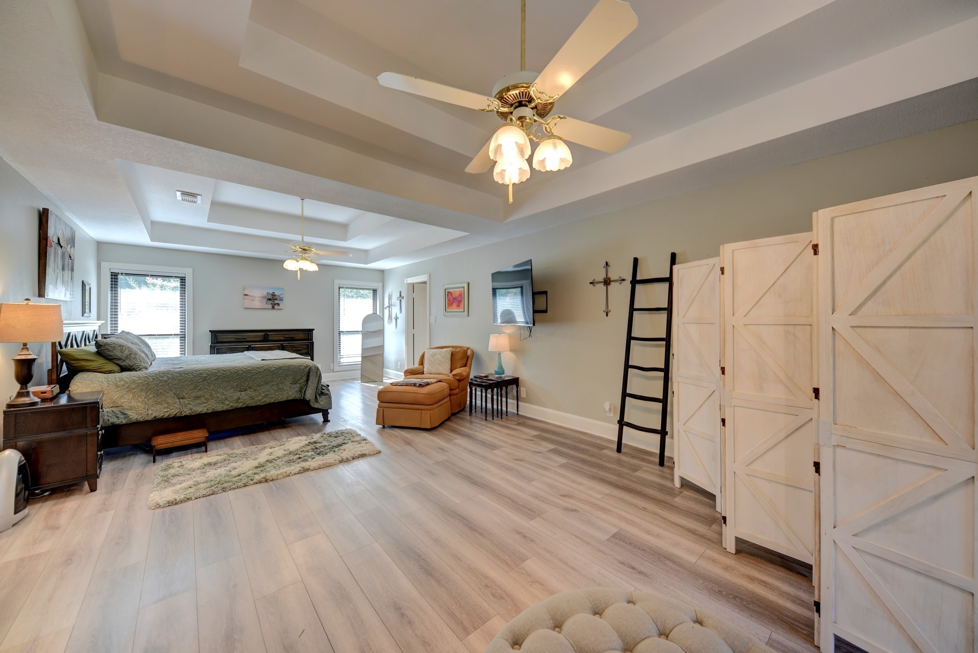 1950 Country Club Road Brenham, TX 77833 - Photo 20 of 39 a bedroom with furniture and a large window