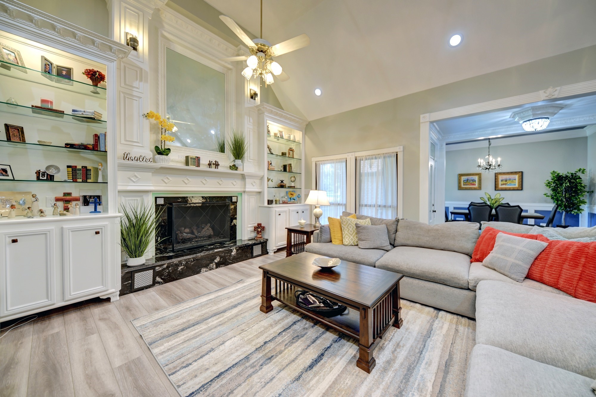 1950 Country Club Road Brenham, TX 77833 - Photo 3 of 39 a living room with furniture and a fireplace