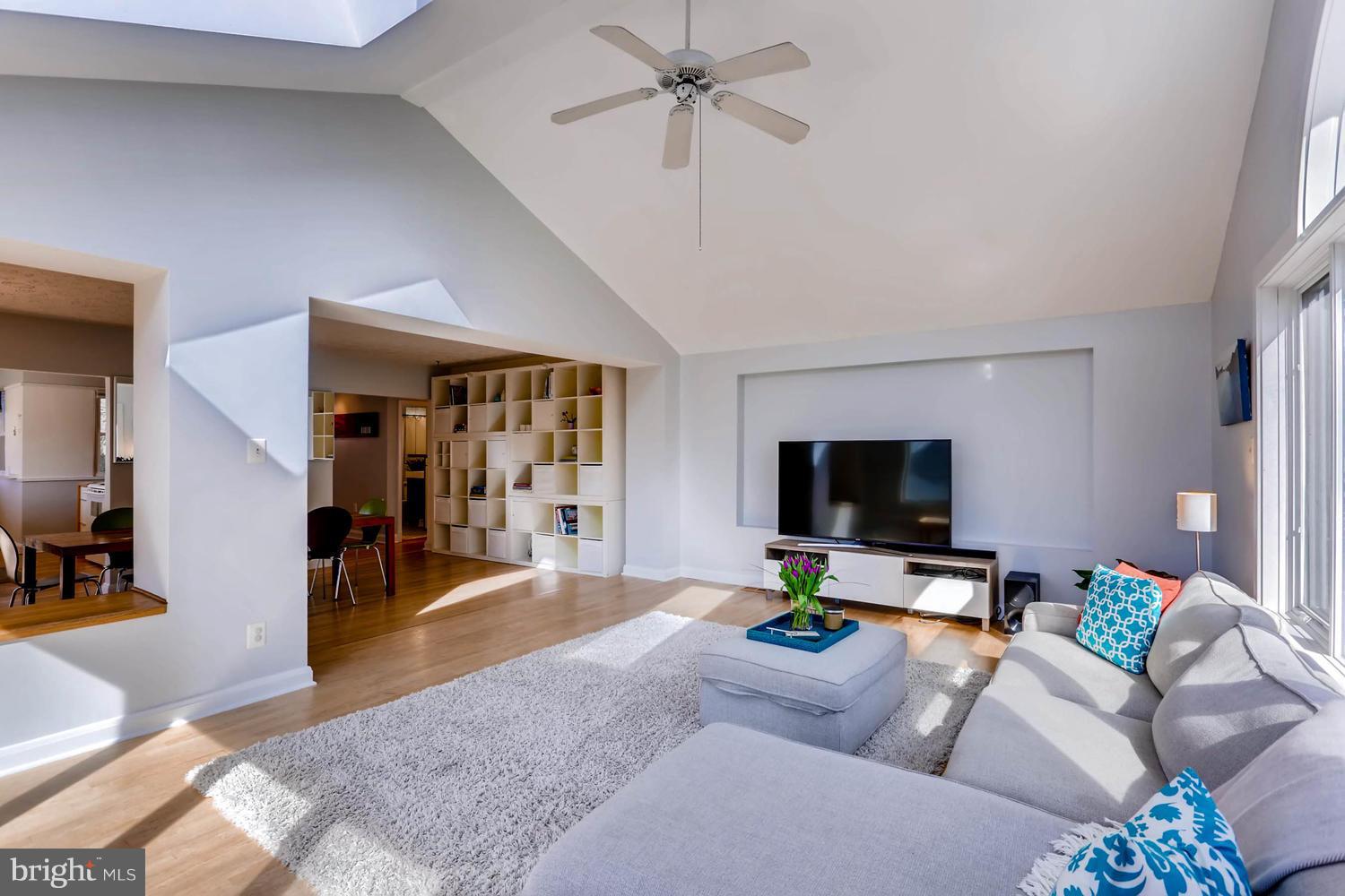 407 Terrace Way Baltimore, MD 21204 - Photo 6 of 28 Living Room, vaulted ceilings, skylights