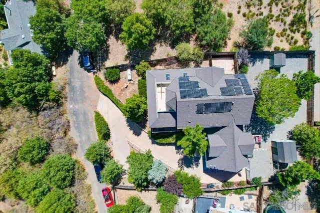 an aerial view of a house