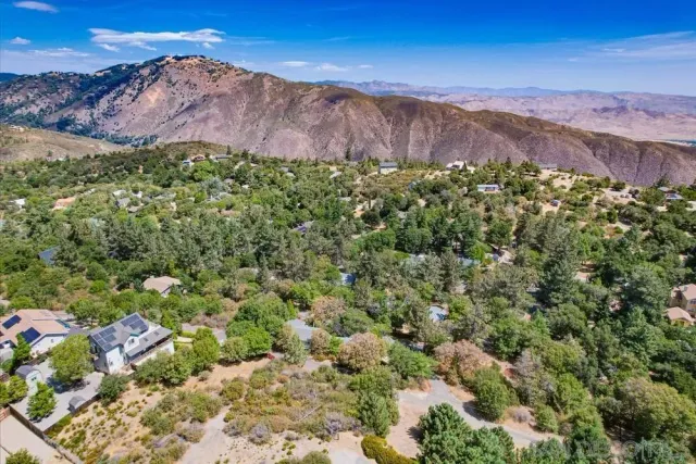 a view of a lush green hillside and a mountain view
