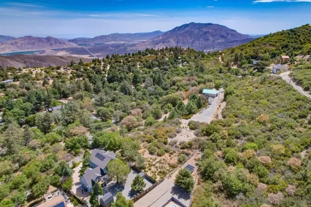 a view of a city with a mountain