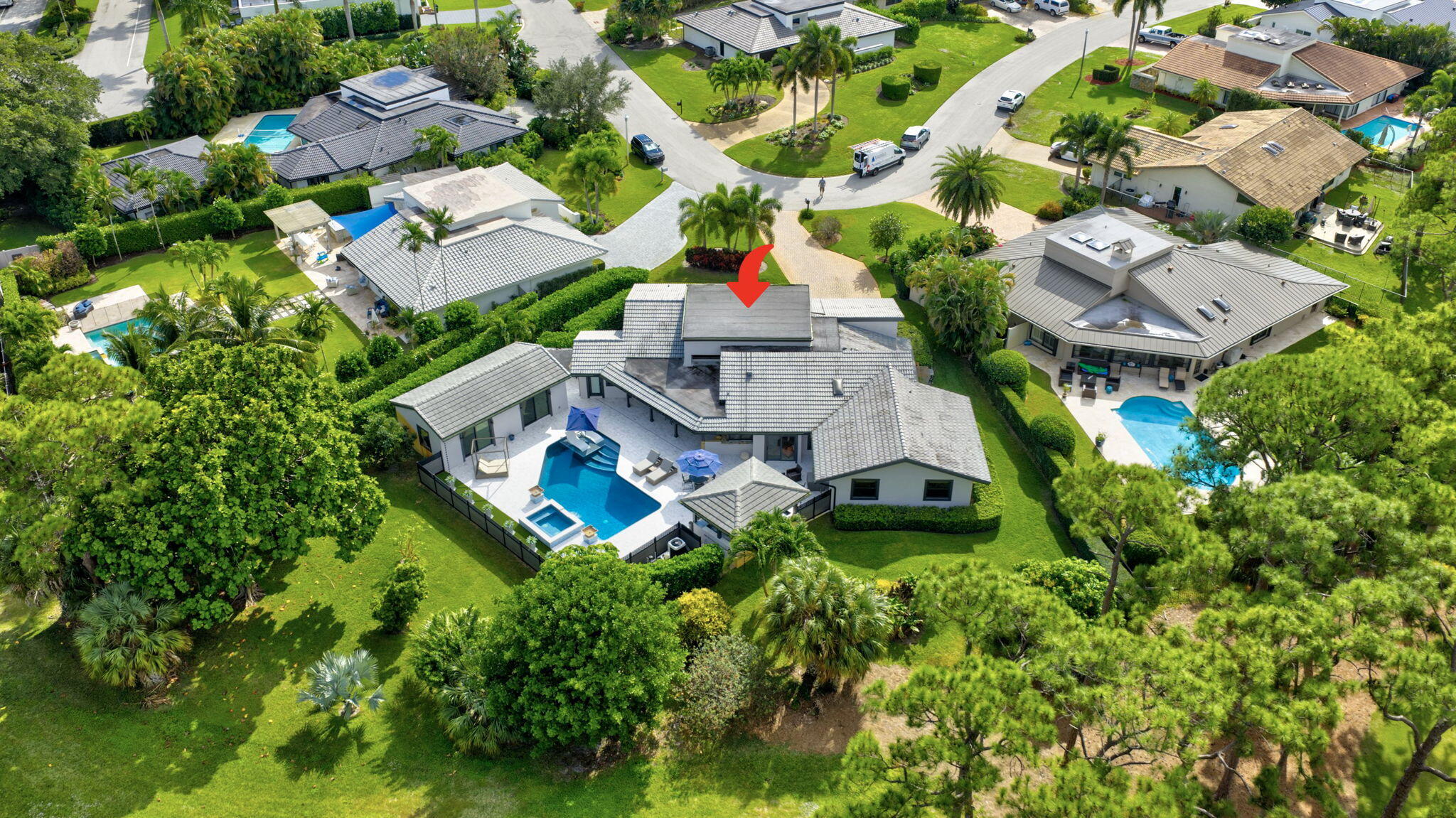 5212 Foxpointe Circle Delray Beach, FL 33445 - Photo 68 of 89 an aerial view of residential house with outdoor space and swimming pool