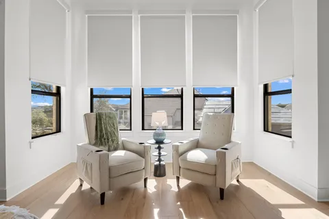 a workspace with a couch