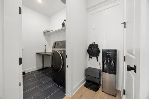 a view of a park with slide